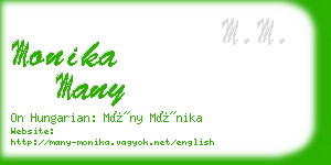 monika many business card